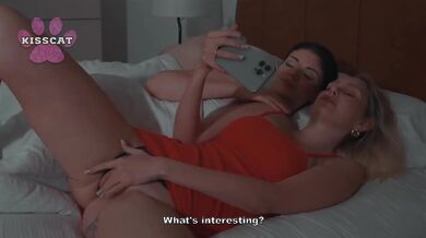 Step sister watches porn while boyfriend fucks her in shared bed
