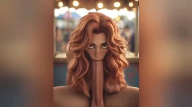 AI Futanari clown ravages blonde lesbian with monstrous cock outdoors