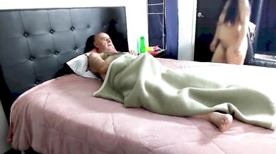 Raw handjob stripping on big cock loud moaning close up big natural tits