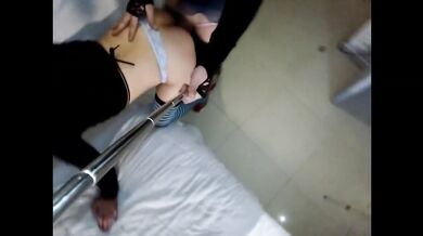 Crossdresser sissy gets her natural milky tits fucked raw anal oral