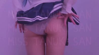 Schoolgirl strips in hotel hallway stroking her tight virgin pussy raw