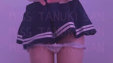 Schoolgirl strips in hotel hallway stroking her tight virgin pussy raw