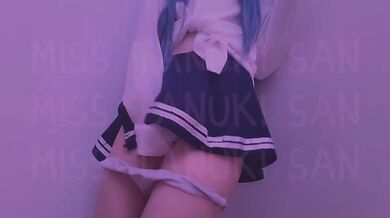 Schoolgirl strips in hotel hallway stroking her tight virgin pussy raw