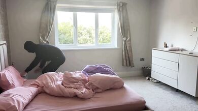 Defenseless blonde gets fucked raw by masked thief while hubby sleeps next door