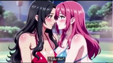 Two lesbian girls soaking in steaming baths then pulsing apart leaking lewd squirts Hentai