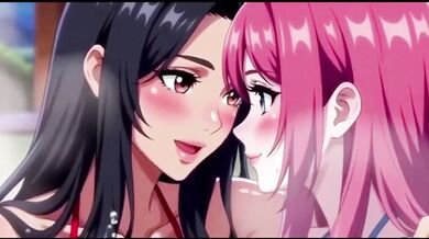 Two lesbian girls soaking in steaming baths then pulsing apart leaking lewd squirts Hentai