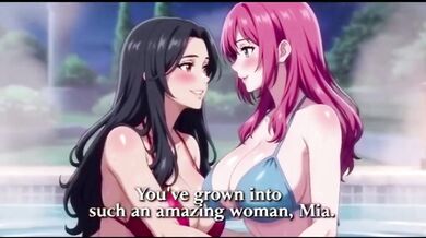 Two lesbian girls soaking in steaming baths then pulsing apart leaking lewd squirts Hentai