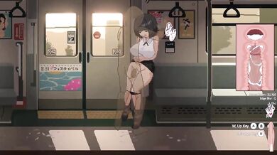 Hentai Pixel Game big boobs busty babe gets fucked raw in sex train