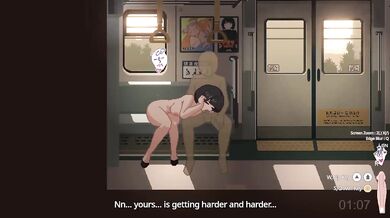 Hentai Pixel Game big boobs busty babe gets fucked raw in sex train