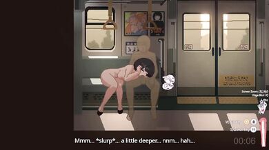 Hentai Pixel Game big boobs busty babe gets fucked raw in sex train