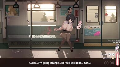 Hentai Pixel Game big boobs busty babe gets fucked raw in sex train