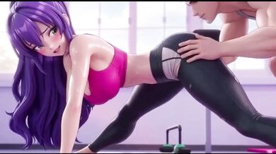 Yoga teacher fucked hot girl form behind during nude yoga class hentai anime