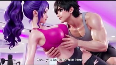 Yoga teacher fucked hot girl form behind during nude yoga class hentai anime