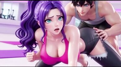 Yoga teacher fucked hot girl form behind during nude yoga class hentai anime