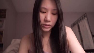 Free to moan Chinese cutie ASMR solo worships ethical amateur choice