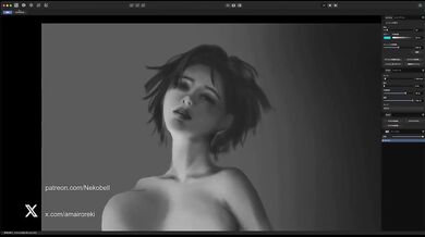 Gokuraku gorgeously gushed artist dildo drawing