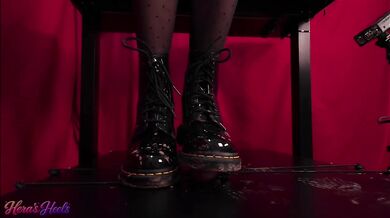 POV Bootjob in Muddy Doc Martens Double Cumshot Cock Trample Femdom CBT Slow Motion Replay