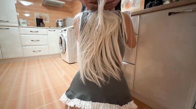 Blonde British maid gets brutally fucked and punished by rough boss until she cums screaming