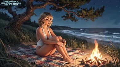 Blonde Beach Babe Bared and Dripping on Sand Dunes