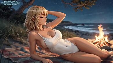 Blonde Beach Babe Bared and Dripping on Sand Dunes