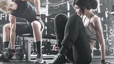 Tifa & Cloud’s Gym Session Leaks Squirting Creampie Mess