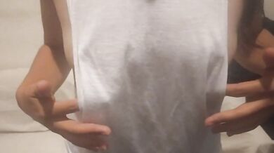 Strip for boss ends up shaking with loud gagging orgasm