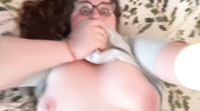 Tinder stranger fucks nerdy glasses slut in rough missionary creampie