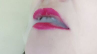 Gushing deep inhale smokes Milf mom destroys lingerie with red lips smoking fetish