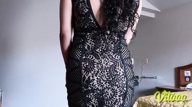 Big ass latina in sexy dress gets fucked in heels before dinner