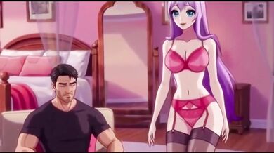 Stepdaughter ruins stepdad with her sexy bra and panty seduction