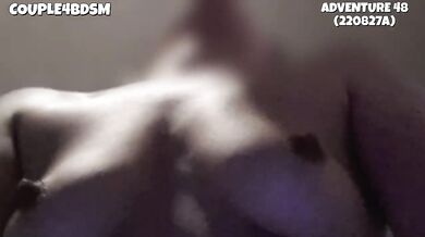 Amateur wife rides dildo while sucking husband’s big cock climaxing hard