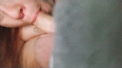 The mounts gives me the biggest cock first best blowjob ever for red hair