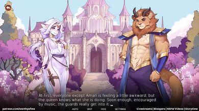 Kirin drowns manticore in cum after dungeon enticement furry threesome