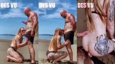 Caught fucking on the beach public standing doggy