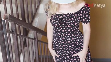 Milf sexwife teases lover in tight summer dress public flash
