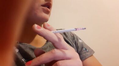 Blonde smokes deep destroys POV mouth with filthy fetish