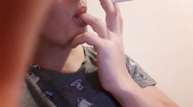 Blonde smokes deep destroys POV mouth with filthy fetish