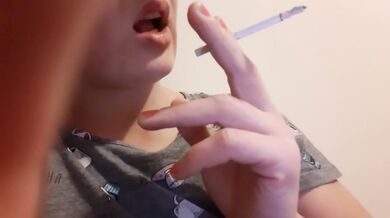 Blonde smokes deep destroys POV mouth with filthy fetish