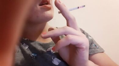 Blonde smokes deep destroys POV mouth with filthy fetish