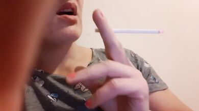Blonde smokes deep destroys POV mouth with filthy fetish