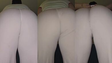 Flare leggings wedgie jiggle big booty latina solo tease