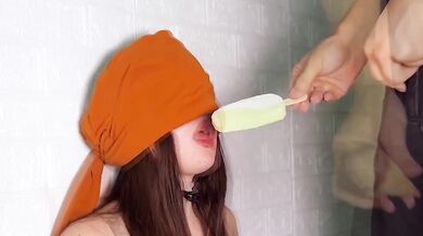 StepSister gets a surprise cumshot face during the blindfolded ice cream taste game