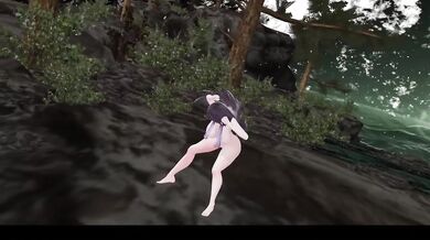 Island MMD KPOP strip dance by Hentai Elf Vtuber destroyed her panties