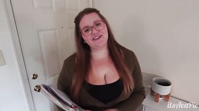 BBW tutor POV blowjob and sex chubby milf chokes sloppy good boy