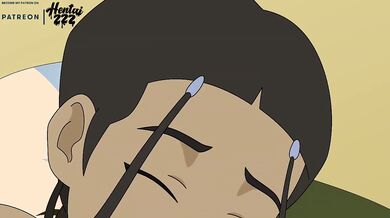Katara throat wrecked in brutal full nelson HENTAI gangbang