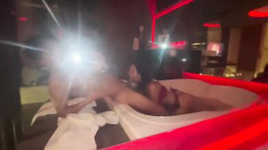 Big ass latina rides my dick rough and raw in the jacuzzi