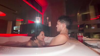 Big ass latina rides my dick rough and raw in the jacuzzi