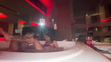 Big ass latina rides my dick rough and raw in the jacuzzi