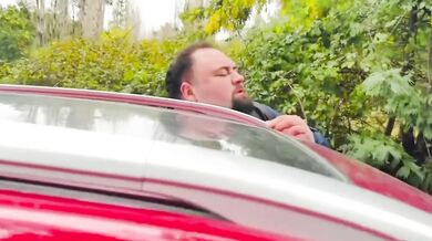 Stepdad deep throat swallow cumshot in his car my hot secret
