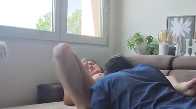 Slutty Stepsis used like a fucktoy with ballgag cumshot facial